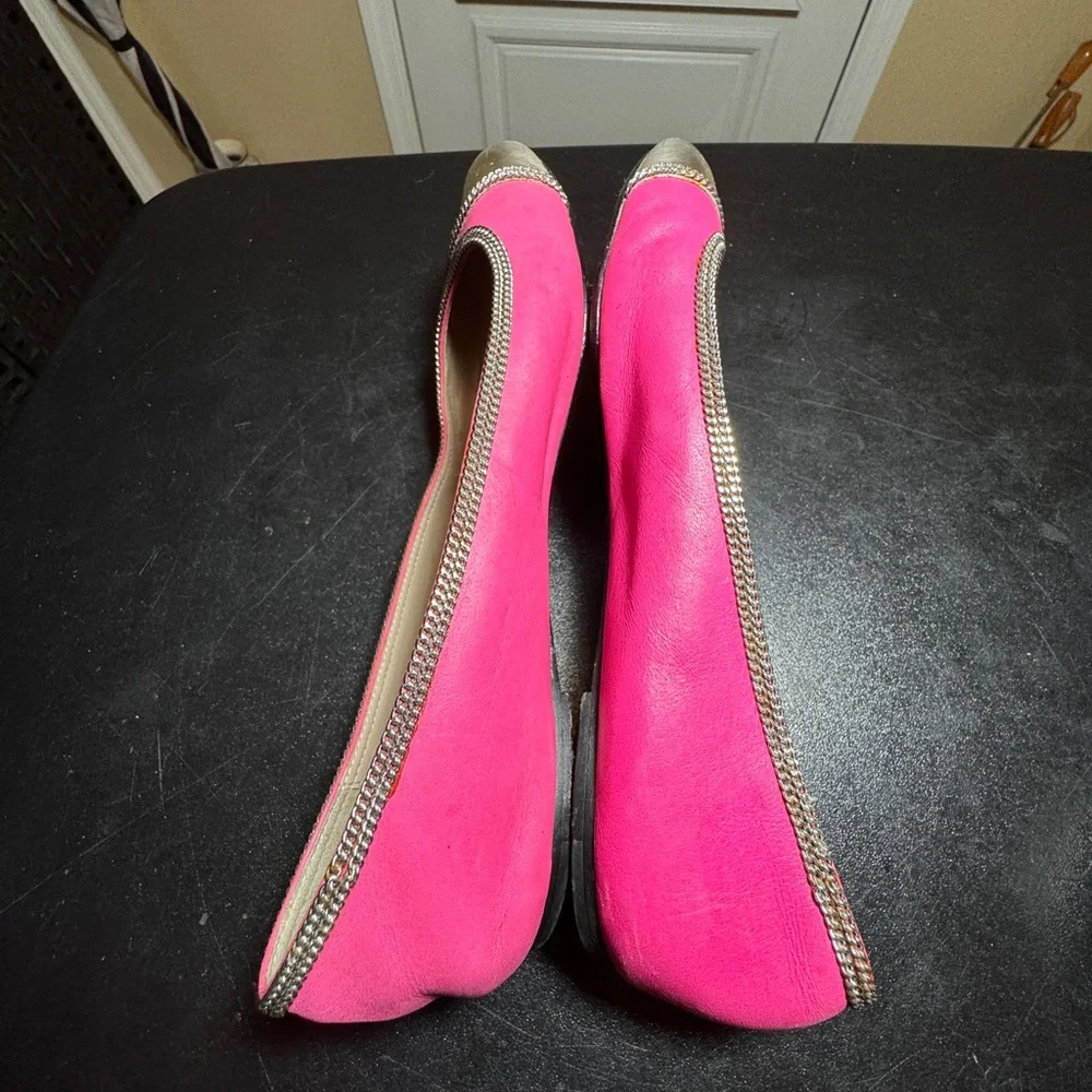 Kors Michael Kors size 7.5  pink/ silver flats